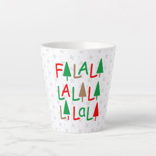 Falalalala... Rood Groen Bruin Sneeuwvlokken Latte Mok