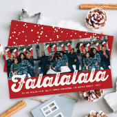Falalalala Vet Schrift Spass Klassiek Kerst Foto Feestdagenkaart