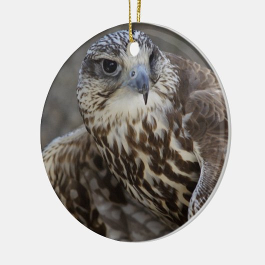 Falco cherrug keramisch ornament (Links)
