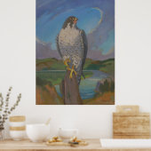 Falco Peregrinus – Peregrine Falcon beroemd gemaak Poster (Keuken)