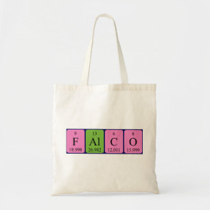 Falco periodieke lijstnaam canvas tas
