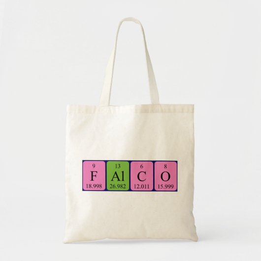 Falco periodieke lijstnaam canvas tas (Voorkant)