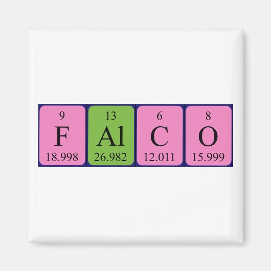 Falco periodieke table name magnet (Voorkant)
