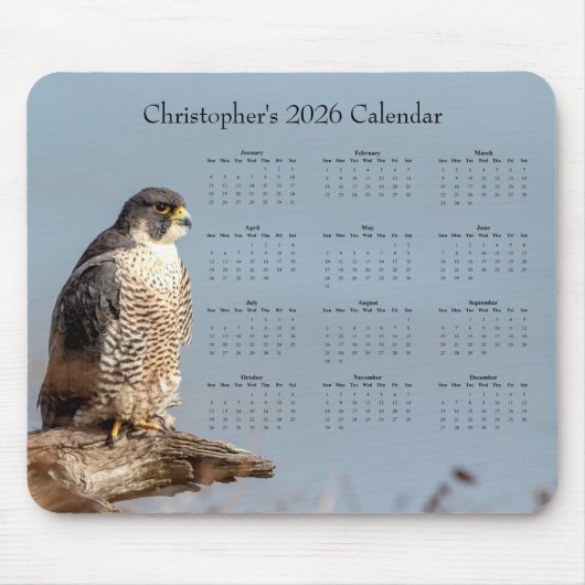 Falcon - Aanpasbare kalender voor het hele jaar 20 Muismat (Voorkant)