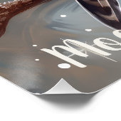 Falcon bird baby slapen op de maan perfect poster (Hoek)