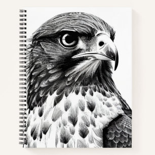 Falcon Bird Wilde Natuur Dierlijke Illustratie Kun Notitieboek