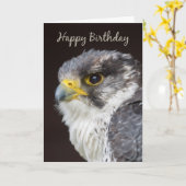 Falcon Birthday Wenskaart - Wild Falcon Bird O Kaart (Gele Bloem)