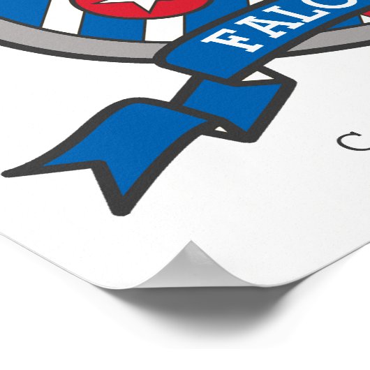 Falcon boys F-naam: heraldry shield poster (Hoek)