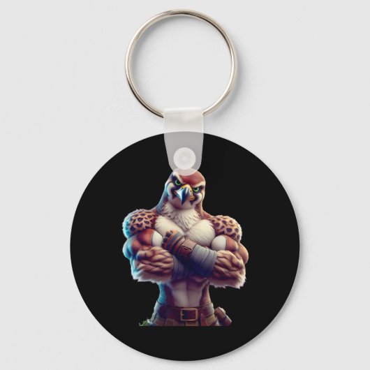 Falcon Flexing Fan Lover Bodybuilding Gym Workout Sleutelhanger (Voorkant)