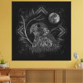 Falcon Full Moon Canvas Afdruk (Insitu (Woonkamer))