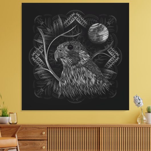 Falcon Full Moon Canvas Afdruk (Insitu (Woonkamer))