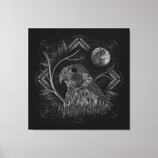 Falcon Full Moon Canvas Afdruk (Voorkant)