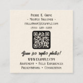 Falcon Full Moon Falconry Services Vierkante Visitekaartje (Achterkant)