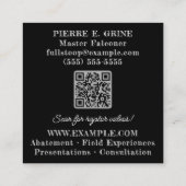 Falcon Full Moon Falconry Vierkante Visitekaartje (Achterkant)