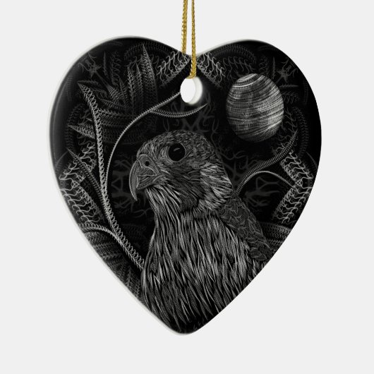 Falcon Full Moon Keramisch Ornament (Rechts)