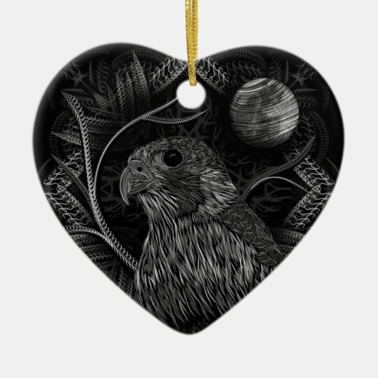 Falcon Full Moon Keramisch Ornament (Voorkant)