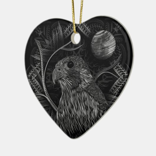 Falcon Full Moon Keramisch Ornament (Links)