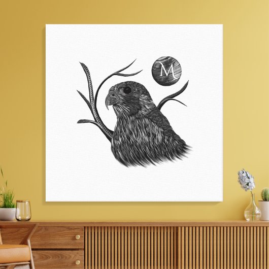Falcon Full Moon Monogram Canvas Afdruk (Insitu (Woonkamer))