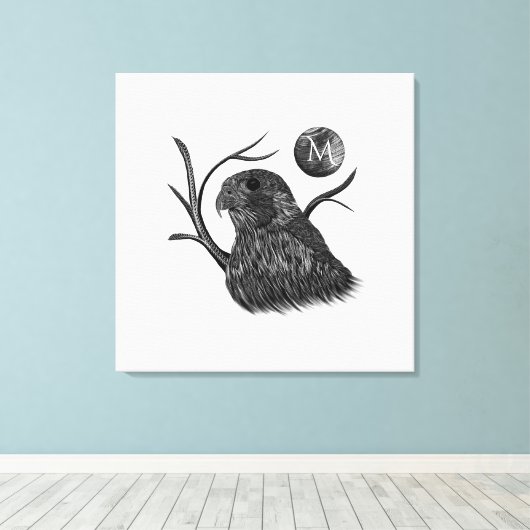 Falcon Full Moon Monogram Canvas Afdruk (Insitu (Houten vloer))