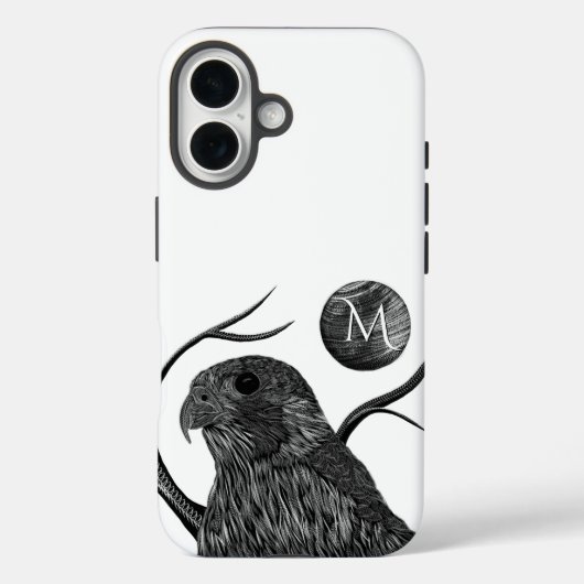 Falcon Full Moon Monogram Case-Mate iPhone Case (Achterkant)