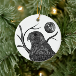 Falcon Full Moon Monogram Keramisch Ornament