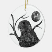 Falcon Full Moon Monogram Keramisch Ornament (Links)