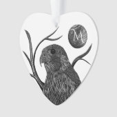 Falcon Full Moon Monogram Ornament (voorkant)