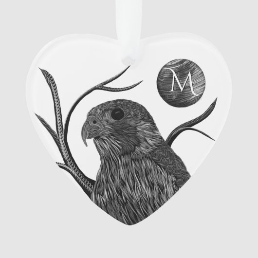 Falcon Full Moon Monogram Ornament (voorkant)