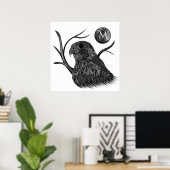 Falcon Full Moon Monogram Poster (Thuiskantoor)