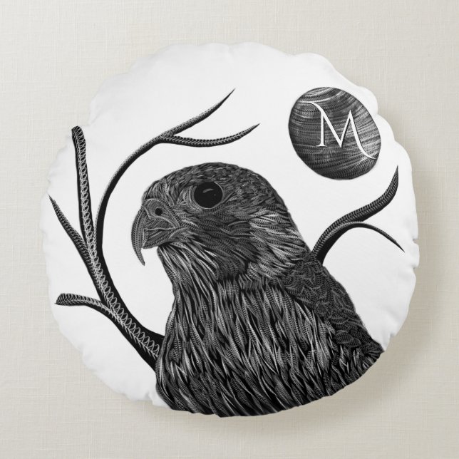 Falcon Full Moon Monogram Rond Kussen (Voorkant)