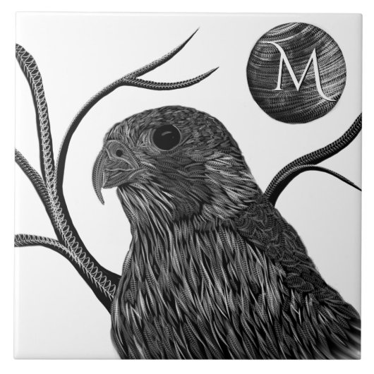 Falcon Full Moon Monogram Tegeltje (Voorkant)