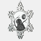 Falcon Full Moon Monogram Tin Sneeuwvlok Ornament (Rechts)