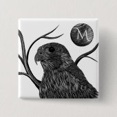 Falcon Full Moon Monogram Vierkante Button 5,1 Cm (Voorkant)