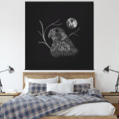 Falcon Full Moon Monogram zwart Canvas Afdruk (Insitu (Slaapkamer))