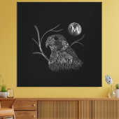 Falcon Full Moon Monogram zwart Canvas Afdruk (Insitu (Woonkamer))
