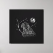 Falcon Full Moon Monogram zwart Canvas Afdruk (Voorkant)