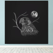 Falcon Full Moon Monogram zwart Canvas Afdruk (Insitu (Houten vloer))
