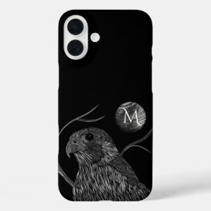 Falcon Full Moon Monogram zwart iPhone 16 Plus Hoesje