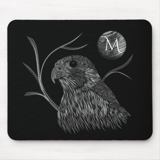 Falcon Full Moon Monogram zwart Muismat (Voorkant)