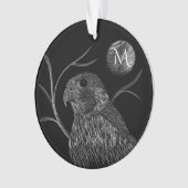Falcon Full Moon Monogram zwart Ornament (voorkant)