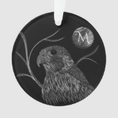 Falcon Full Moon Monogram zwart Ornament (voorkant)