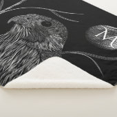 Falcon Full Moon Monogram zwart Sherpa Deken (3/4)