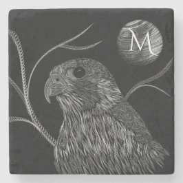 Falcon Full Moon Monogram zwart Stenen Onderzetter