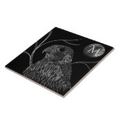 Falcon Full Moon Monogram zwart Tegeltje (Zijkant)