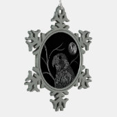 Falcon Full Moon Monogram zwart Tin Sneeuwvlok Ornament (Links)