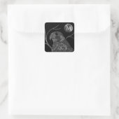 Falcon Full Moon Monogram zwart Vierkante Sticker (Tas)