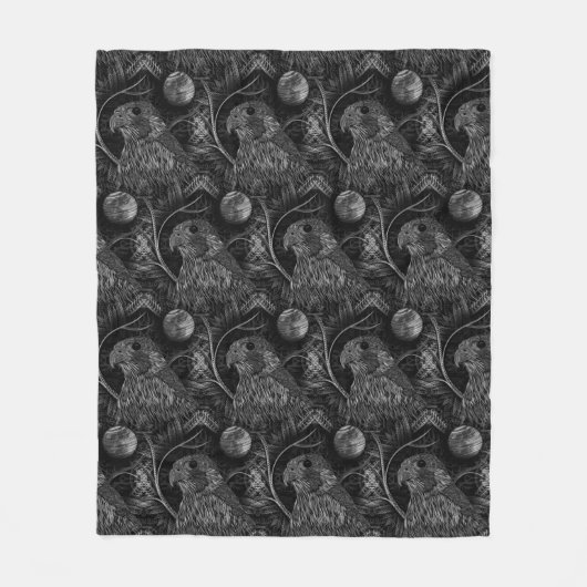 Falcon Full Moon Patroon Fleece Deken (Voorkant)