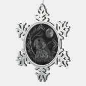 Falcon Full Moon Tin Sneeuwvlok Ornament (Rechts)