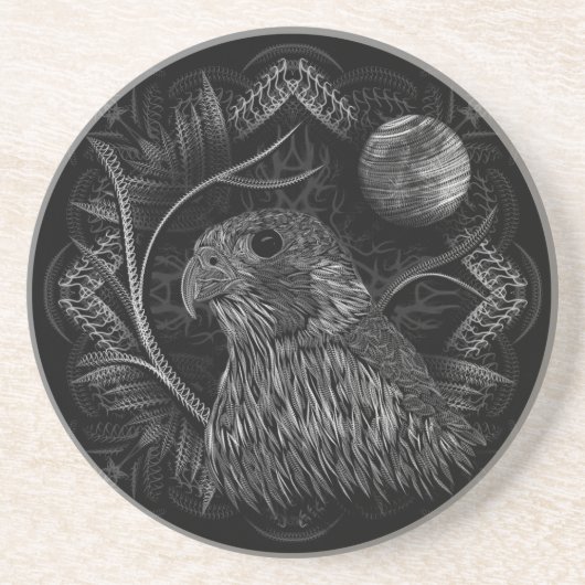 Falcon Full Moon Zandsteen Onderzetter (Voorkant)