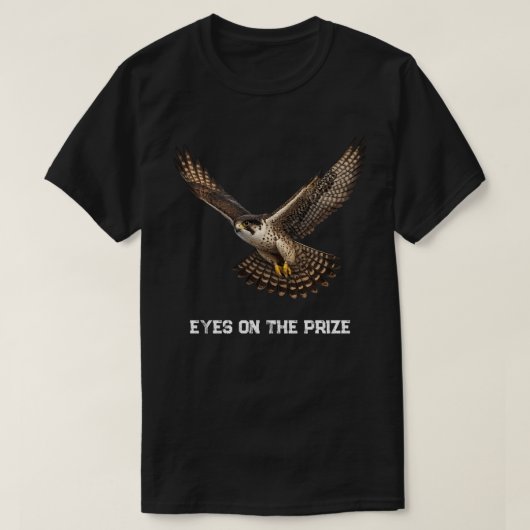 Falcon in Flight Realistic T-Shirt Design (black) (Design voorkant)